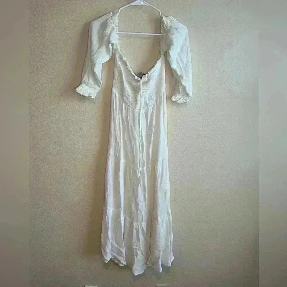 ASOS puff sleeve‎ white dress4